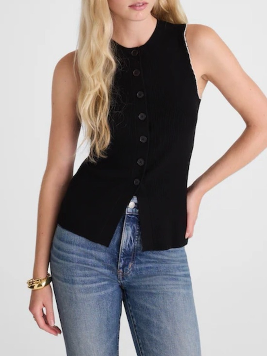 Madewell Tops - NWT Madewell Sleeveless Merino Wool Blend Button-Front Knit Top-Size XL